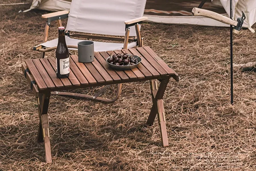 Compact Wood Folding Table for Outdoors