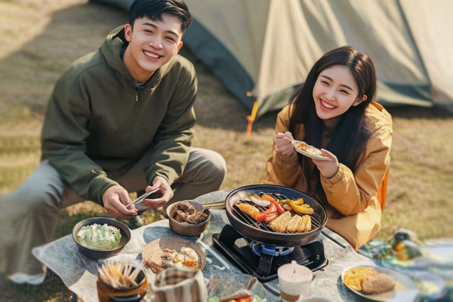 Compact Wood Folding Table for Outdoors
