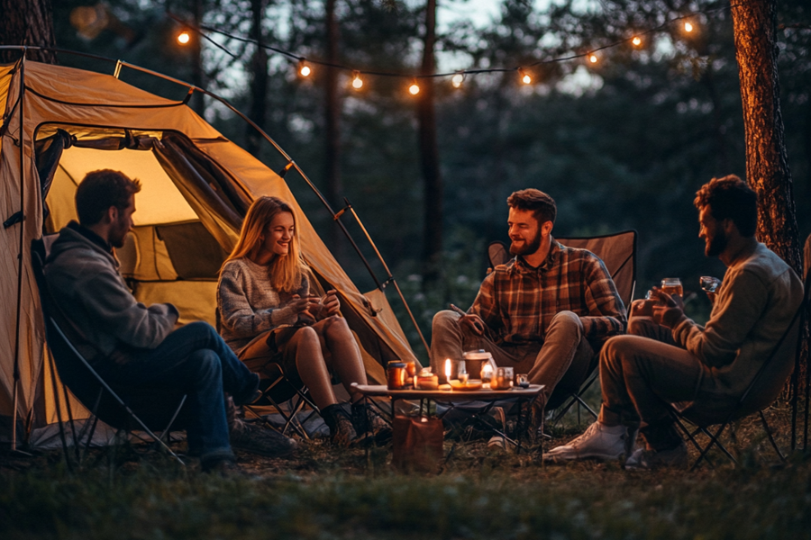 Compact Wood Folding Table for Outdoors